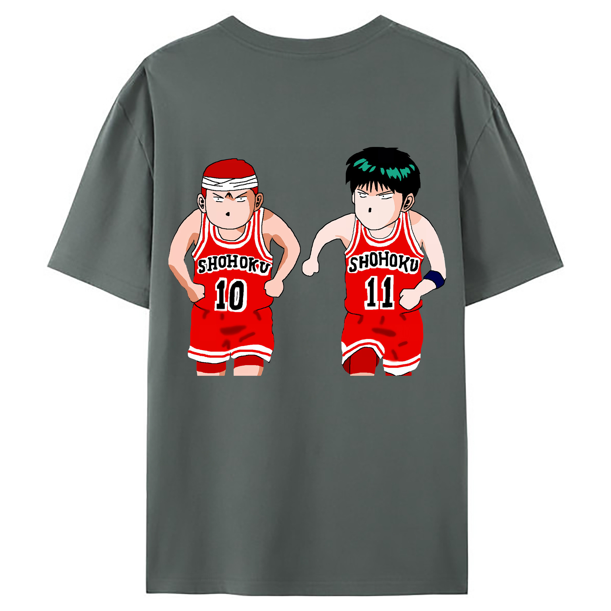 （画像用） SLAM DUNK／スラムダンク 綿100％ メンズ半袖Tシャツ（バックプリント） 通気性